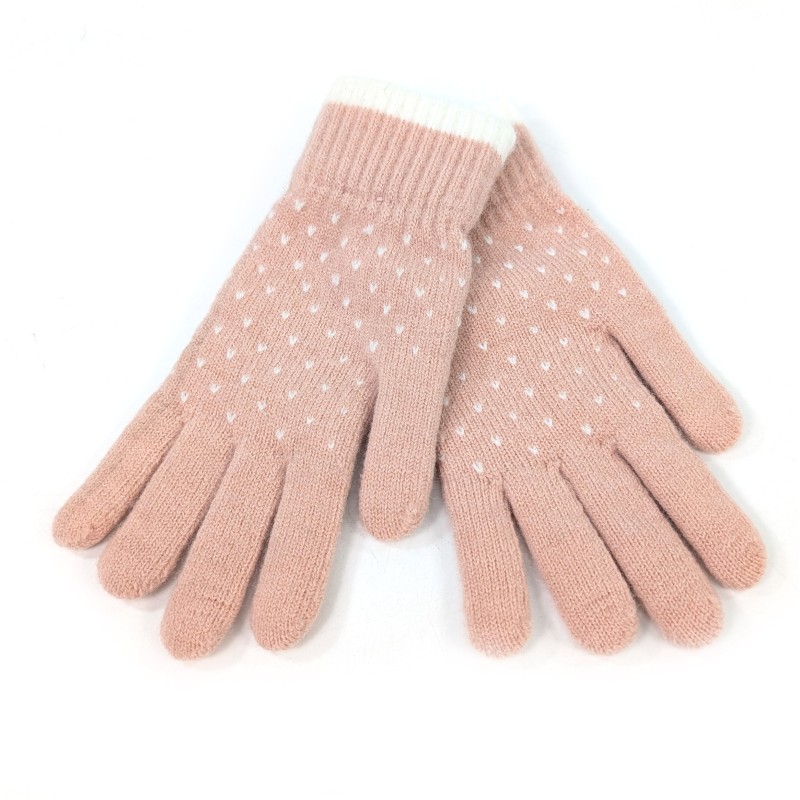 Tiny Hearts Gloves - Pink