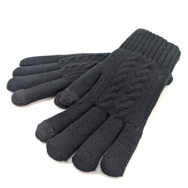 Mens Knitted Gloves - Black
