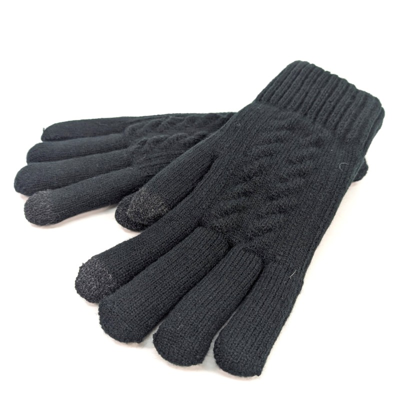 Mens Knitted Gloves - Black