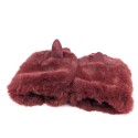 Super Fluffy Faux Fur Two in One Gloves - Wine Red
