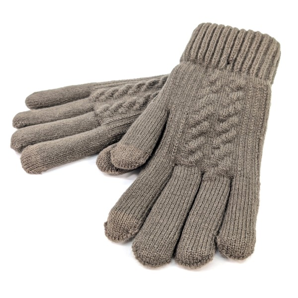 Mens Knitted Gloves - Khaki