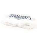 Suede Effect Fingerless Gloves - White Animal Print
