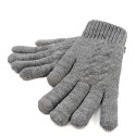 Mens Knitted Gloves - Grey