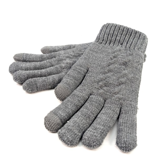 Mens Knitted Gloves - Grey