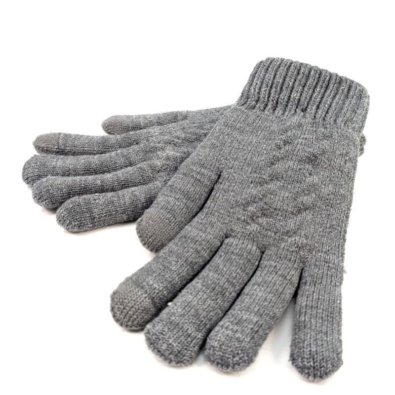 Mens Knitted Gloves - Grey