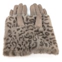 Super Fluffy Faux Fur Two in One Gloves - Mink Animal Print