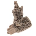 Super Fluffy Faux Fur Two in One Gloves - Mink Animal Print