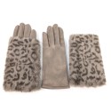 Super Fluffy Faux Fur Two in One Gloves - Mink Animal Print
