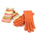 Multi Striped Two in One Gloves - Tropical Forest Orange