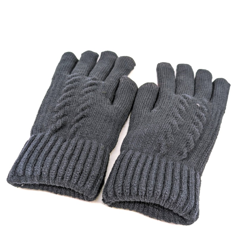 Mens Knitted Gloves - Navy