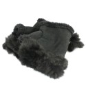 Suede Effect Fingerless Glove - Black