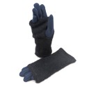 Faux Fur Two in One Gloves - Navy Blue