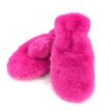 Faux Fur Mittens - Bright Pink