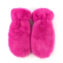 Faux Fur Mittens - Bright Pink