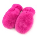 Faux Fur Mittens - Bright Pink