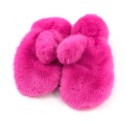 Faux Fur Mittens - Bright Pink