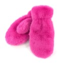 Faux Fur Mittens - Bright Pink
