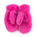 Faux Fur Mittens - Bright Pink