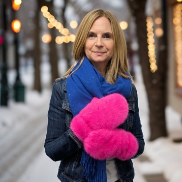 Faux Fur Mittens - Bright Pink Faux Fur Mittens - Bright Pink