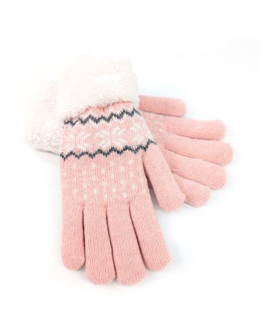 Fluffy Nordic Gloves - Pink Fluffy Nordic Gloves - Pink
