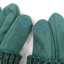 Cable Knit Two in One Sparkle Gloves - Bright Green