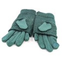 Cable Knit Two in One Sparkle Gloves - Bright Green