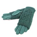 Cable Knit Two in One Sparkle Gloves - Bright Green