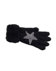 Star Faux Fur Gloves - Navy Blue Star Faux Fur Gloves - Navy Blue