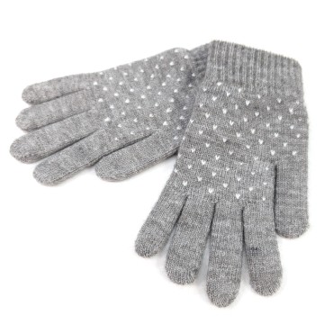 Tiny Hearts Gloves - Grey Tiny Hearts Gloves - Grey