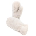 Faux Fur Mittens - Cream