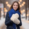 Faux Fur Mittens - Cream