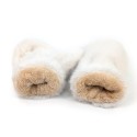Faux Fur Mittens - Cream
