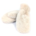 Faux Fur Mittens - Cream