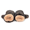 Faux Fur Mittens - Dark Brown Animal Print