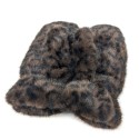 Faux Fur Mittens - Dark Brown Animal Print