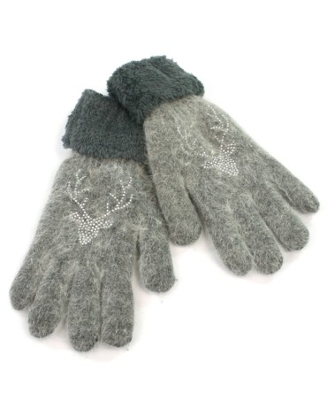 Fluffy Glove - Grey Deer Fluffy Glove - Grey Deer
