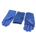 Cable Knit Two in One Sparkle Gloves - Royal Blue