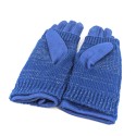 Cable Knit Two in One Sparkle Gloves - Royal Blue