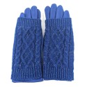 Cable Knit Two in One Sparkle Gloves - Royal Blue