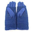 Cable Knit Two in One Sparkle Gloves - Royal Blue