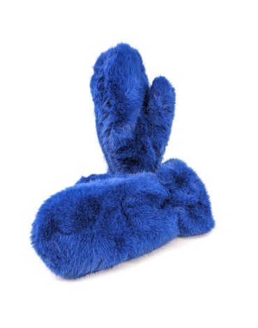 Faux Fur Mittens - Denim Blue Faux Fur Mittens - Denim Blue