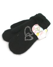 Mitten/Glove - Black Hearts Mitten/Glove - Black Hearts