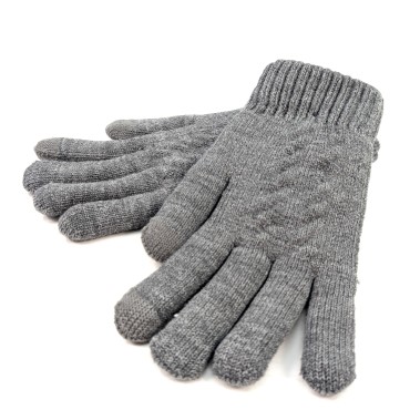 Mens Knitted Gloves - Grey Mens Knitted Gloves - Grey