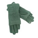 Faux Fur Two in One Gloves - Hunter Green