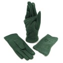 Faux Fur Two in One Gloves - Hunter Green