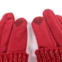 Cable Knit Two in One Sparkle Gloves - Bright Red