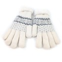 Fluffy Nordic Gloves - White