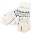 Fluffy Nordic Gloves - White