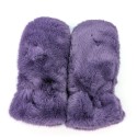 Faux Fur Mittens - Purple