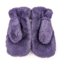 Faux Fur Mittens - Purple